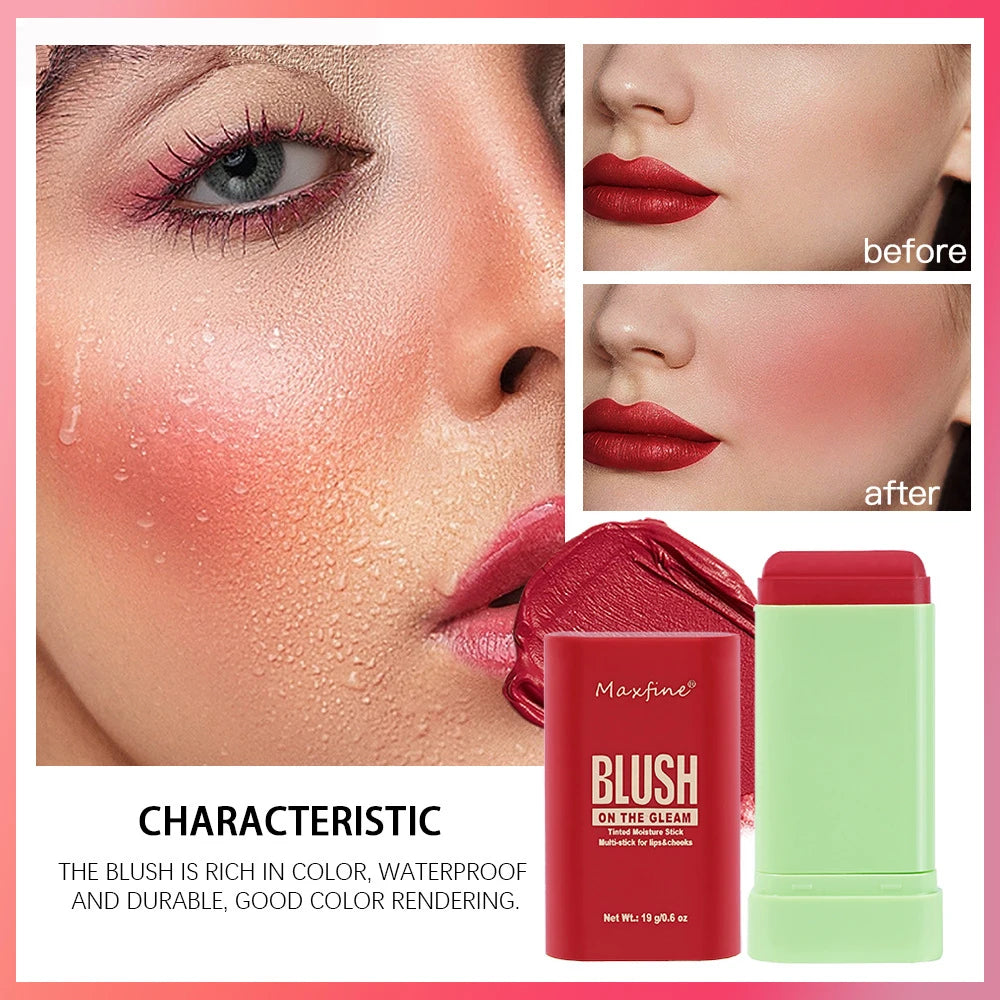 Multi Functional Blush Stick Waterproof Long Lasting Easy Color Delicate Moisture